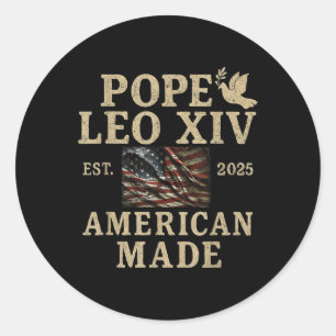 Papst Leo Xiv Est 2025 Amerikanischer Made Runder Aufkleber