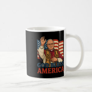 Papst Leo Xiv Gott segne Amerika Fahne Papst Kaffeetasse