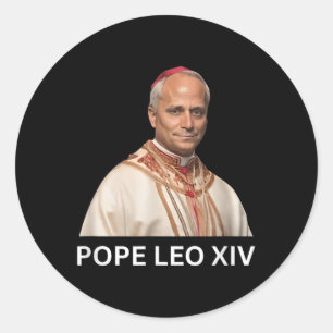 Papst Leo Xiv, Gott segne Papst Leo Xiv T-Shirt Runder Aufkleber
