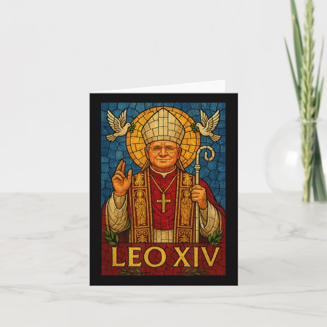 Papst Leo Xiv - Göttliche Mosaik Art Christlich Ca Karte (Vorderseite)