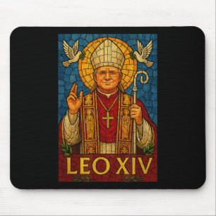 Papst Leo Xiv - Göttliche Mosaik Art Christlich Ca Mousepad
