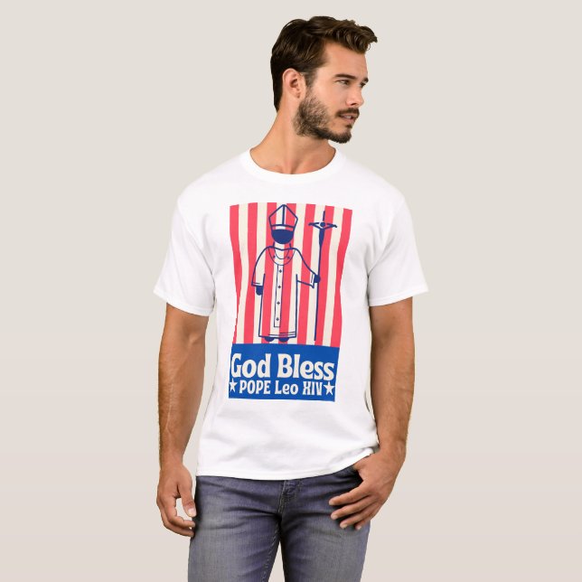 Papst Leo XIV. Historischer Erster amerikanischer  T-Shirt (Vorne ganz)