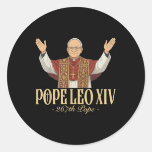 Papst Leo Xiv Katholische Kirche Gott segne Runder Aufkleber