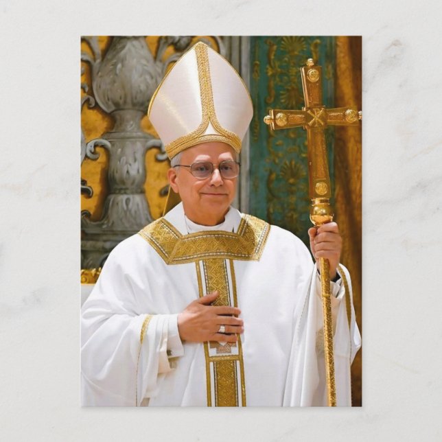 Papst Leo XIV Mass Sixine Kapelle Postkarte (Vorderseite)