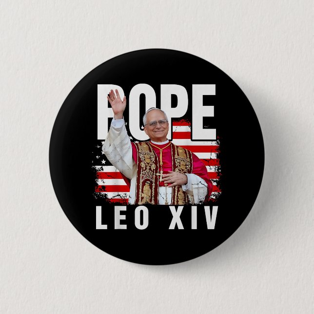 Papst Leo Xiv New Pope First American Pope Flag Pr Button (Vorderseite)