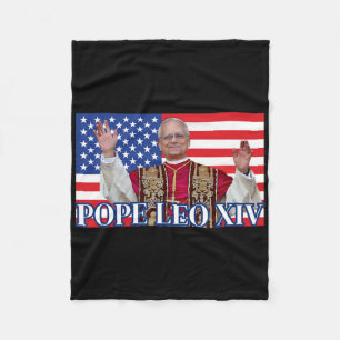 Papst Leo Xiv New Pope First American Pope Flag Pr Fleecedecke