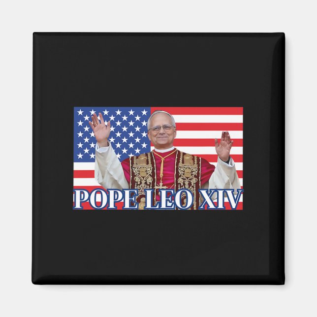 Papst Leo Xiv New Pope First American Pope Flag Pr Magnet (Vorne)