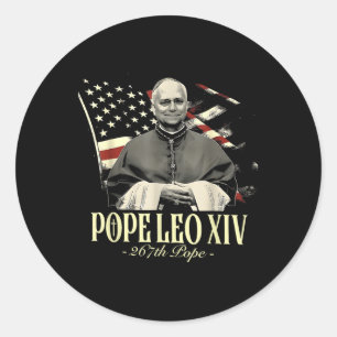 Papst Leo Xiv Patriotische Usa Katholische Christl Runder Aufkleber