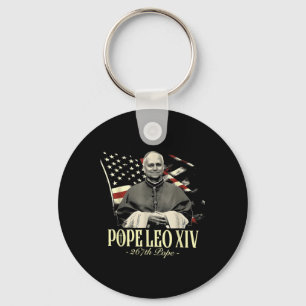 Papst Leo Xiv Patriotische Usa Katholische Christl Schlüsselanhänger