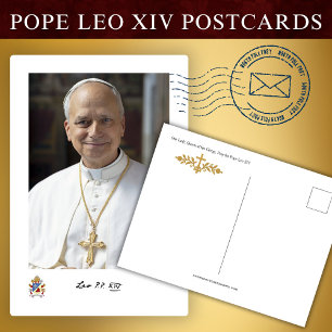 Papst Leo XIV Postkarte
