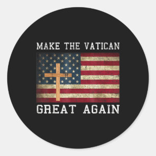 Papst Leo Xiv Shirt macht den Vatikan wieder groß Runder Aufkleber