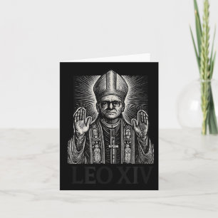 Papst Leo Xiv Woodcut Gravur des römisch-katholisc Karte
