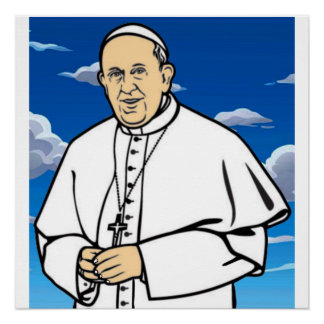 Papst mit blauem Himmel Poster