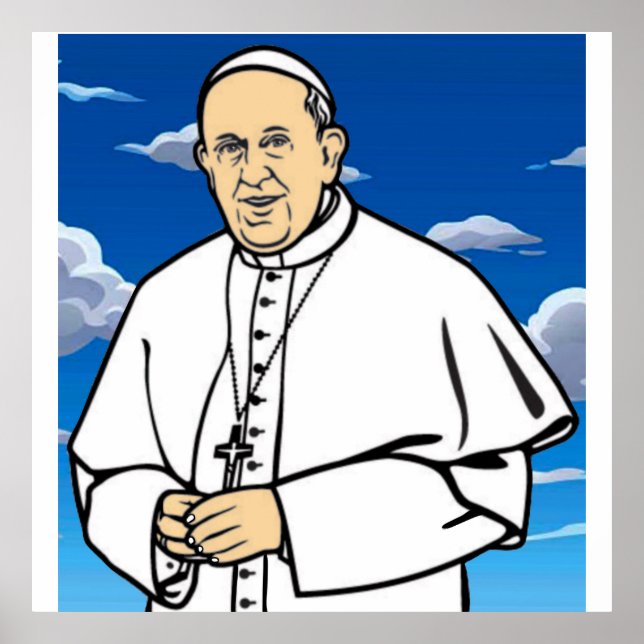 Papst mit blauem Himmel Poster (Vorne)