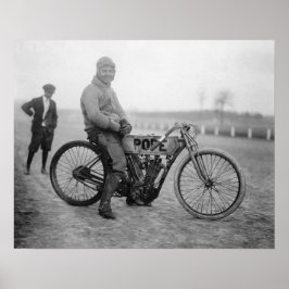 Papst Motorrad Racer, 1915. Vintages Foto Poster