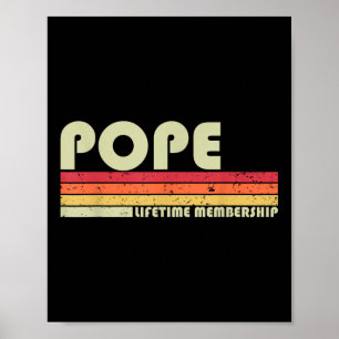 Papst Nachname Lustig Retro Vintage 80er 90er Gebu Poster