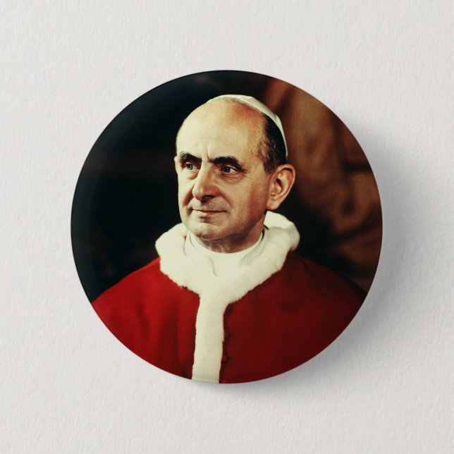 Papst Paul VI. Leiter der katholischen Kirche Button (Vorderseite)