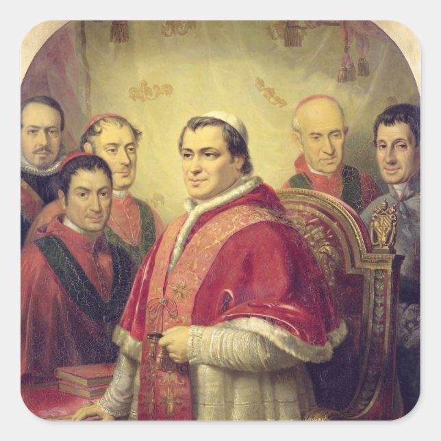 Papst Pius IX 1847 Quadratischer Aufkleber (Vorderseite)
