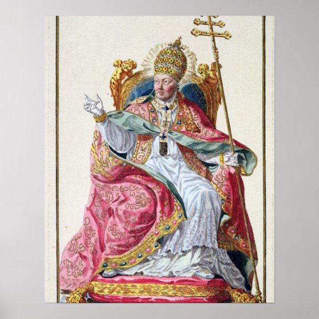 Papst Pius VI (1717-1999) von "Receuil des Estampe Poster (Vorne)
