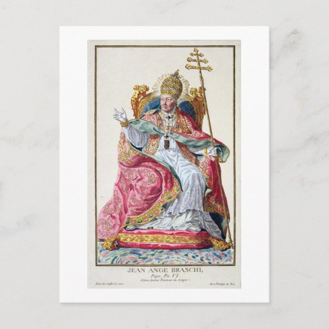 Papst Pius VI (1717-1999) von "Receuil des Estampe Postkarte (Vorderseite)