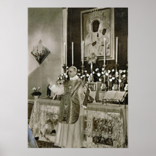 Papst Pius XII Sprichwort Messe, Castel Gandolfo Poster