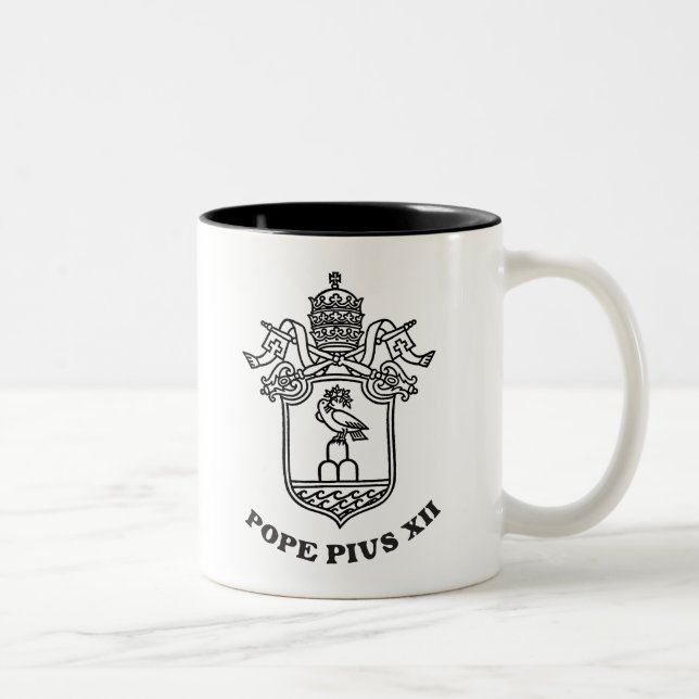 Papst Pius XII Waffen 01 Zweifarbige Tasse (Rechts)