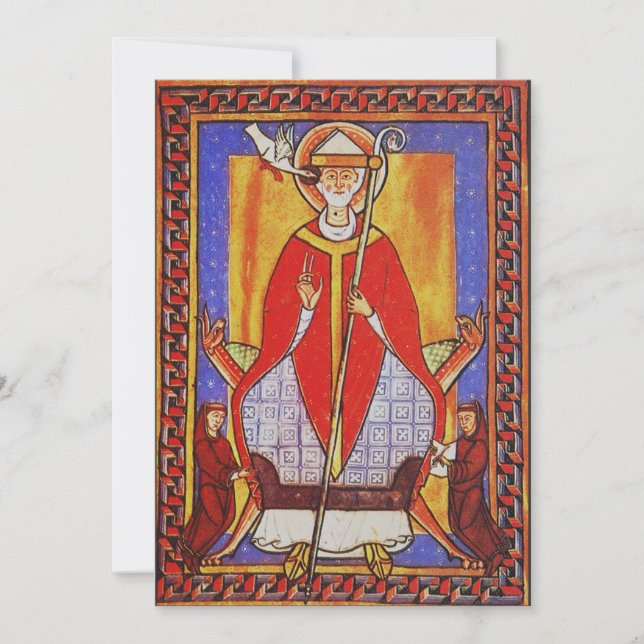 Papst Saint Gregory I. Dialoge Dankeskarte (Vorderseite)