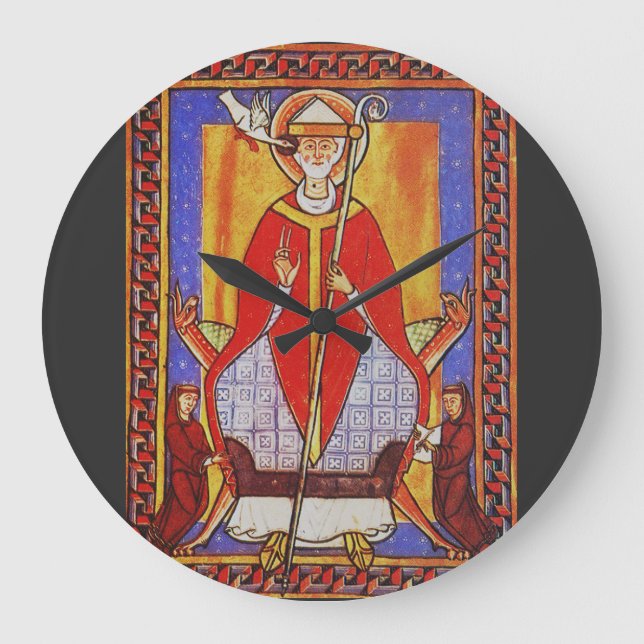 Papst Saint Gregory I. Dialoge Große Wanduhr (Vorderseite)
