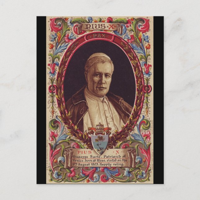 Papst Saint Pius X Postkarte (Vorderseite)