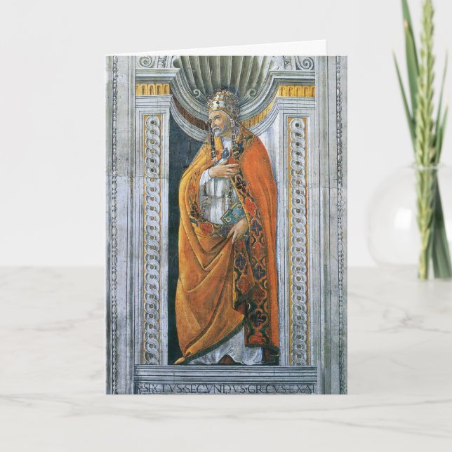 Papst Saint Sixtus II von Sandro Botticelli Karte (Vorderseite)