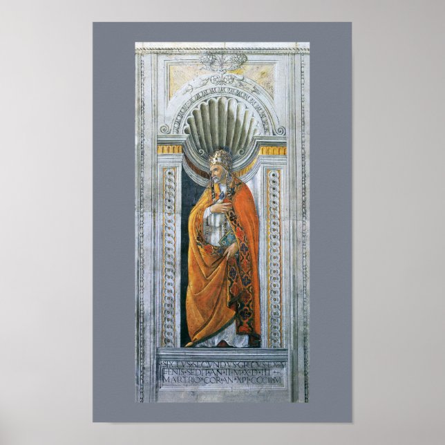 Papst Saint Sixtus II von Sandro Botticelli Poster (Vorne)