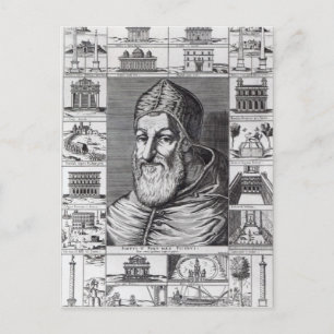 Papst Sixtus V., umgeben von den Kirchen Postkarte
