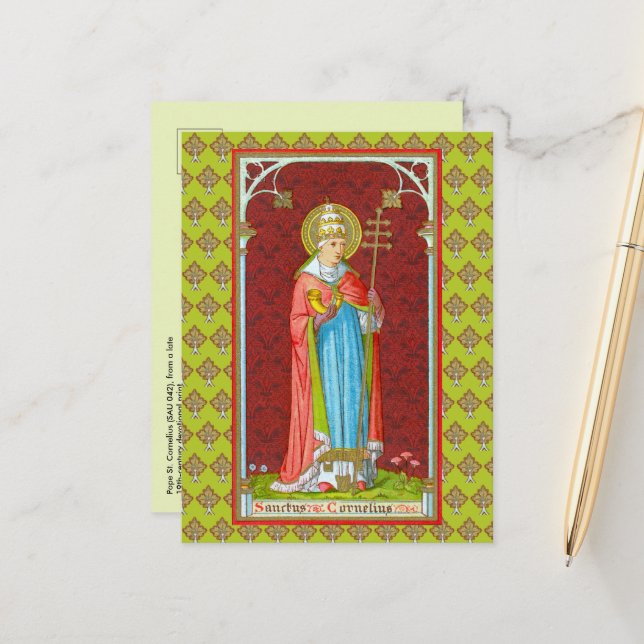 Papst St. Cornelius (SAU 042) Postkarte (Vorderseite/Rückseite Beispiel)