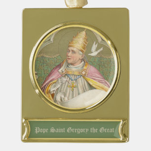 Papst St. Gregory der Große (M 067) Banner-Ornament Gold