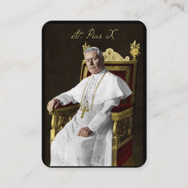 Papst St. Pius X Katholische religiöse Gebete Heil Platzkarte (Vorderseite)