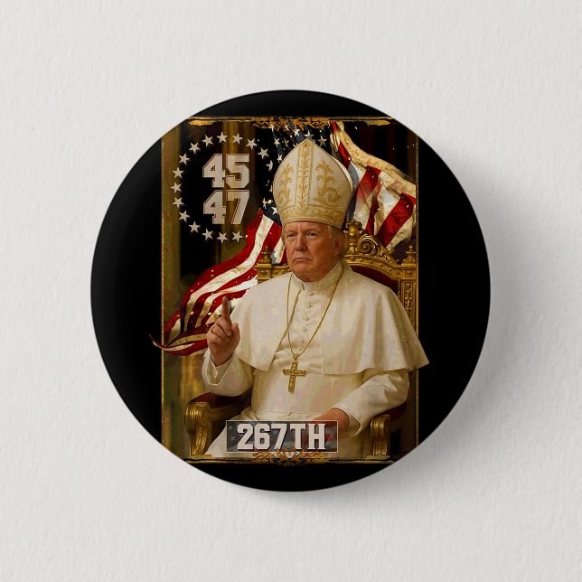 Papst Trump Funny Präsident Trump 1 Button (Vorderseite)