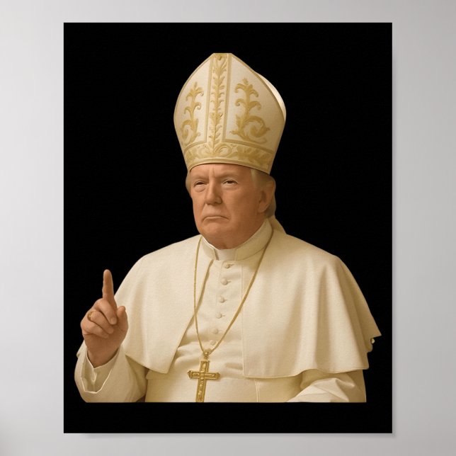 Papst Trump Funny Trump Vatican Christlich Retro C Poster (Vorne)
