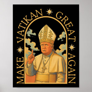 Papst Trump Funny Trump Vatican Christlich Retro C Poster