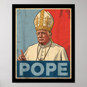 Papst Trump Funny Trump Vatican Christlich Retro C Poster