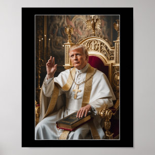 Papst Trump Funny Trump Vatican Christlich Retro C Poster