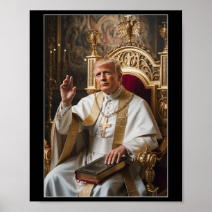 Papst Trump Funny Trump Vatican Christlich Retro C Poster