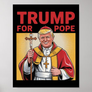 Papst Trump Funny Trump Vatican Christlich Retro C Poster