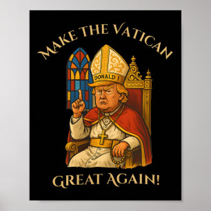 Papst Trump Funny Trump Vatican Christlich Retro C Poster
