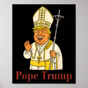 Papst Trump Funny Trump Vatican Christlich Retro C Poster