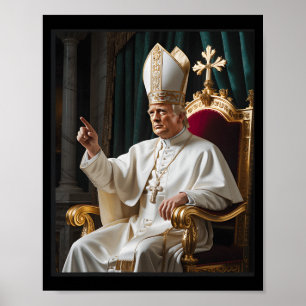 Papst Trump Funny Trump Vatican Christlich Retro C Poster