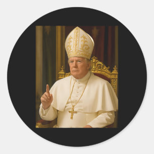 Papst Trump Funny Trump Vatican Christlich Retro C Runder Aufkleber