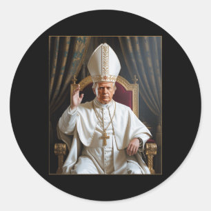 Papst Trump Funny Trump Vatican Christlich Retro C Runder Aufkleber