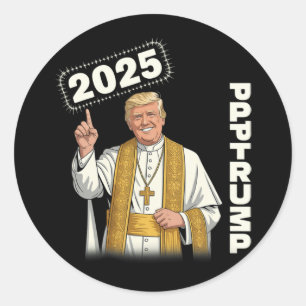 Papst Trump Funny Trump Vatican Christlich Retro C Runder Aufkleber