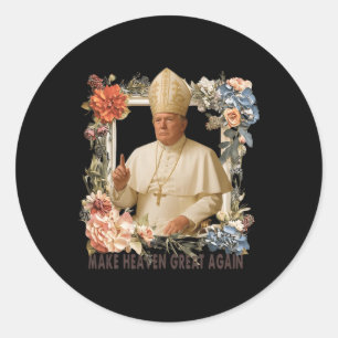 Papst Trump Funny Trump Vatican Christlich Retro C Runder Aufkleber