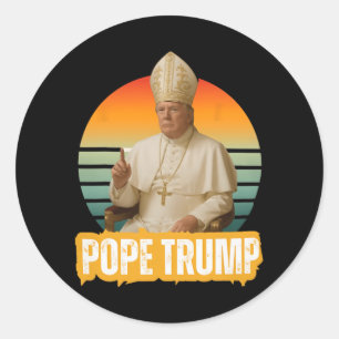 Papst Trump Funny Trump Vatican Christlich Retro C Runder Aufkleber